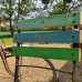 Folding table and two chairs made from recycled wood